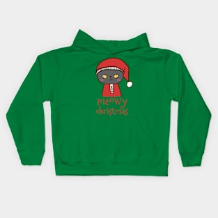 meowy christmas cat Kids Hoodie